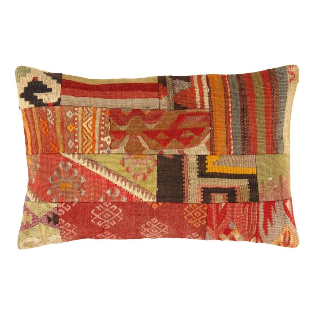 Vintage Hand Woven patch work kilim Pillow 16'' X 24'' (1 of 2)