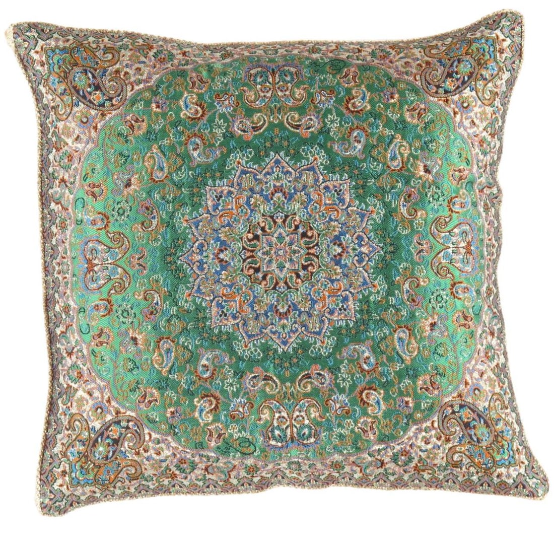Green color Diamond Persian Silk Termeh 16'': Green color Diamond Persian Silk Termeh 16'' - New, Isfahan, Hand-made, Velvet Silk, 300 -IRT 67- 862.This item is part of our fine auction collection which includes many fine home accessories includi