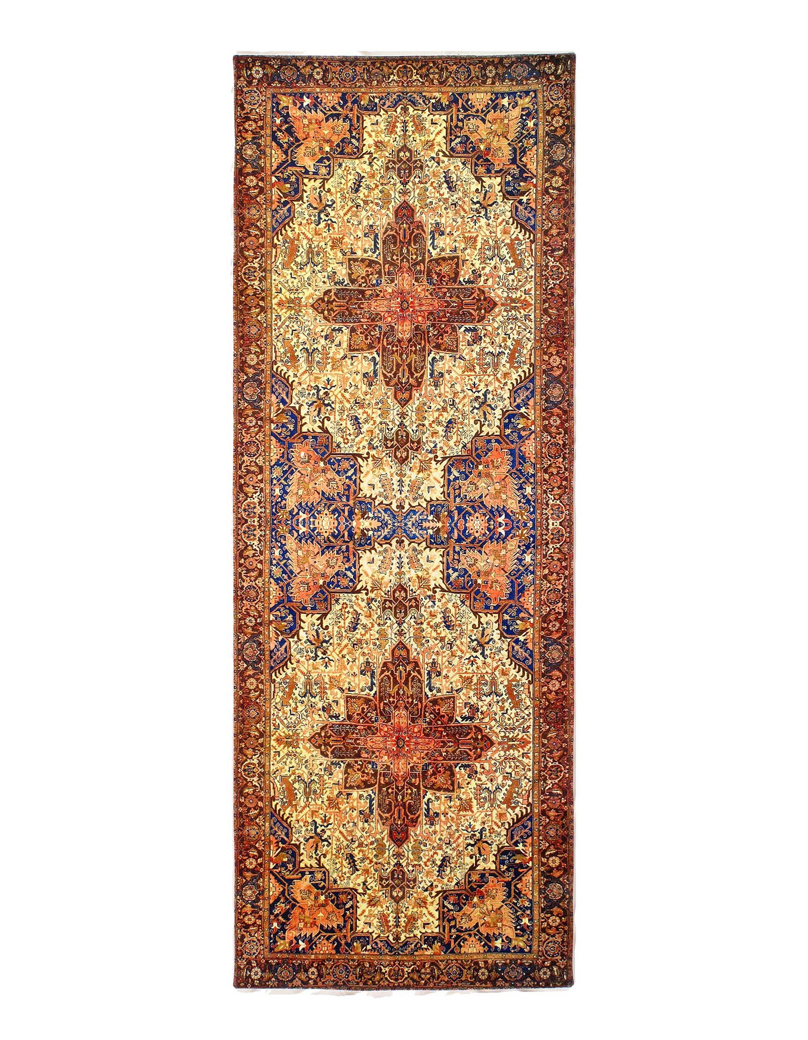 Vintage Heriz design Velvet table cloth 1'7'' X 4'6'': Vintage Heriz design Velvet table cloth 1'7'' X 4'6'' - , Heriz, N/A, Velvet Silk, 300 -D11704- 862.This item is part of our fine auction collection which includes many fine home accessories including