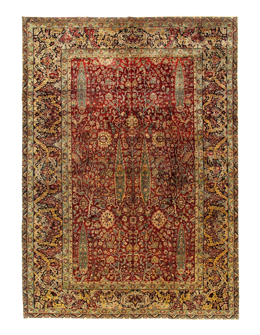 Rust Fine Hand Knotted Augra Rug 11'1"X 14'5": Rust Fine Hand Knotted Augra Rug 11'1"X 14'5" - CIRCA 2010, Agra, Hand-Knotted, Lamb's Wool, 300 -D15226- 862.This item is part of our fine auction collection which includes many fine home accessories