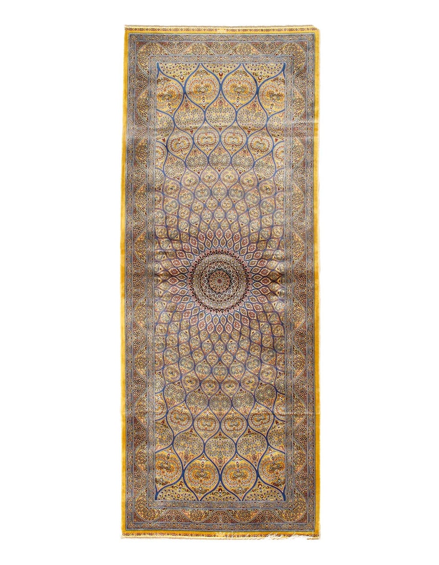 Persian Isfahan Design Runner 2'7"X 6'7": Persian Isfahan Design Runner 2'7"X 6'7" - NEW, Isfahan, Machine-Made, V. Silk, 300 -D15692- 862.This item is part of our fine auction collection which includes many fine home accessories including an