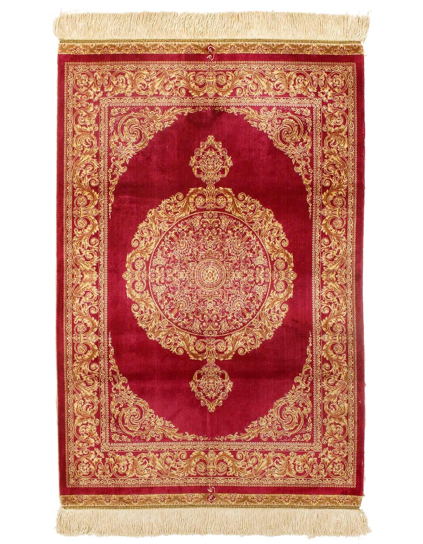 Persian Tabriz Design Rug 2'7"X 4': Persian Tabriz Design Rug 2'7"X 4' - NEW, Tabriz, Machine-Made, V. Silk, 300 -D15694- 862.This item is part of our fine auction collection which includes many fine home accessories including antique r