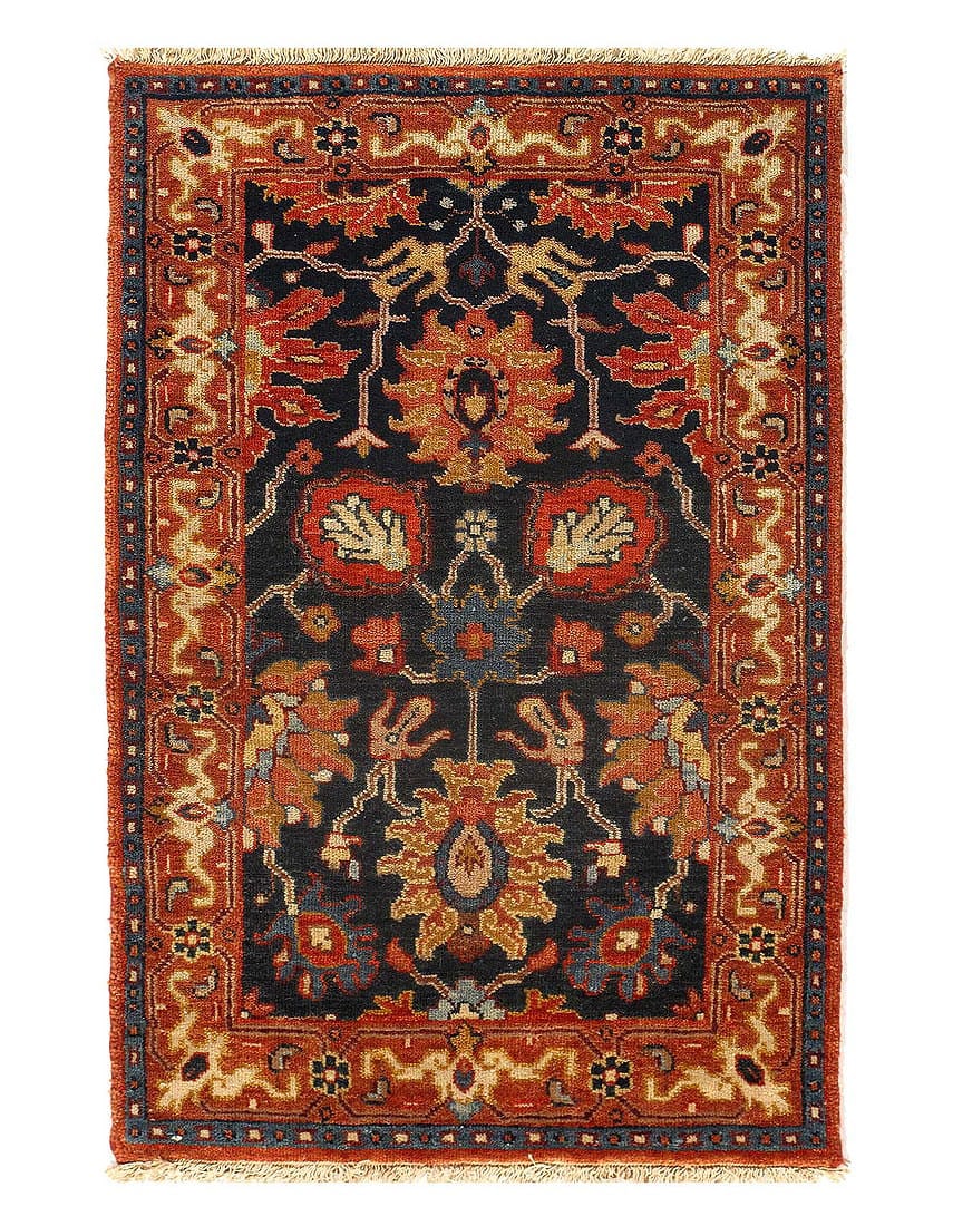 Navy Blue Color Fine Hand Knotted Persian Design Tabriz 2'X 3': Navy Blue Color Fine Hand Knotted Persian Design Tabriz 2'X 3' - NEW, Tabriz, Hand-Knotted, Lamb's Wool, 300 -D15186,D15187- 862.This item is part of our fine auction collection which includes many fi