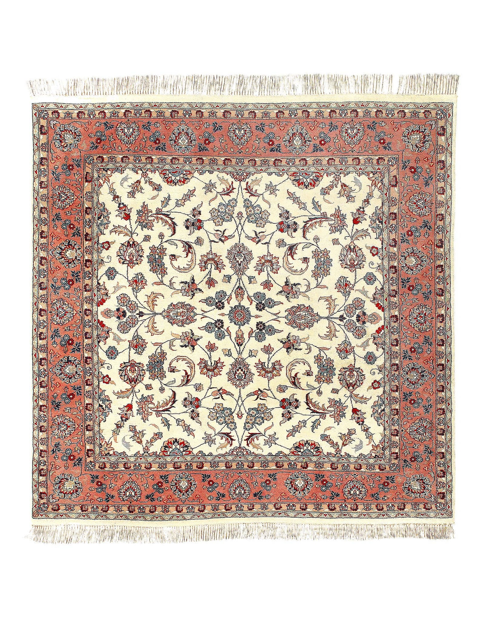Fine Hand Knotted Pak Persian Tabriz square rug 6' X 6': Fine Hand Knotted Pak Persian Tabriz square rug 6' X 6' - , Tabriz, Hand-Knotted, Lamb's Wool, 300 -D12091- 862.This item is part of our fine auction collection which includes many fine home accessori