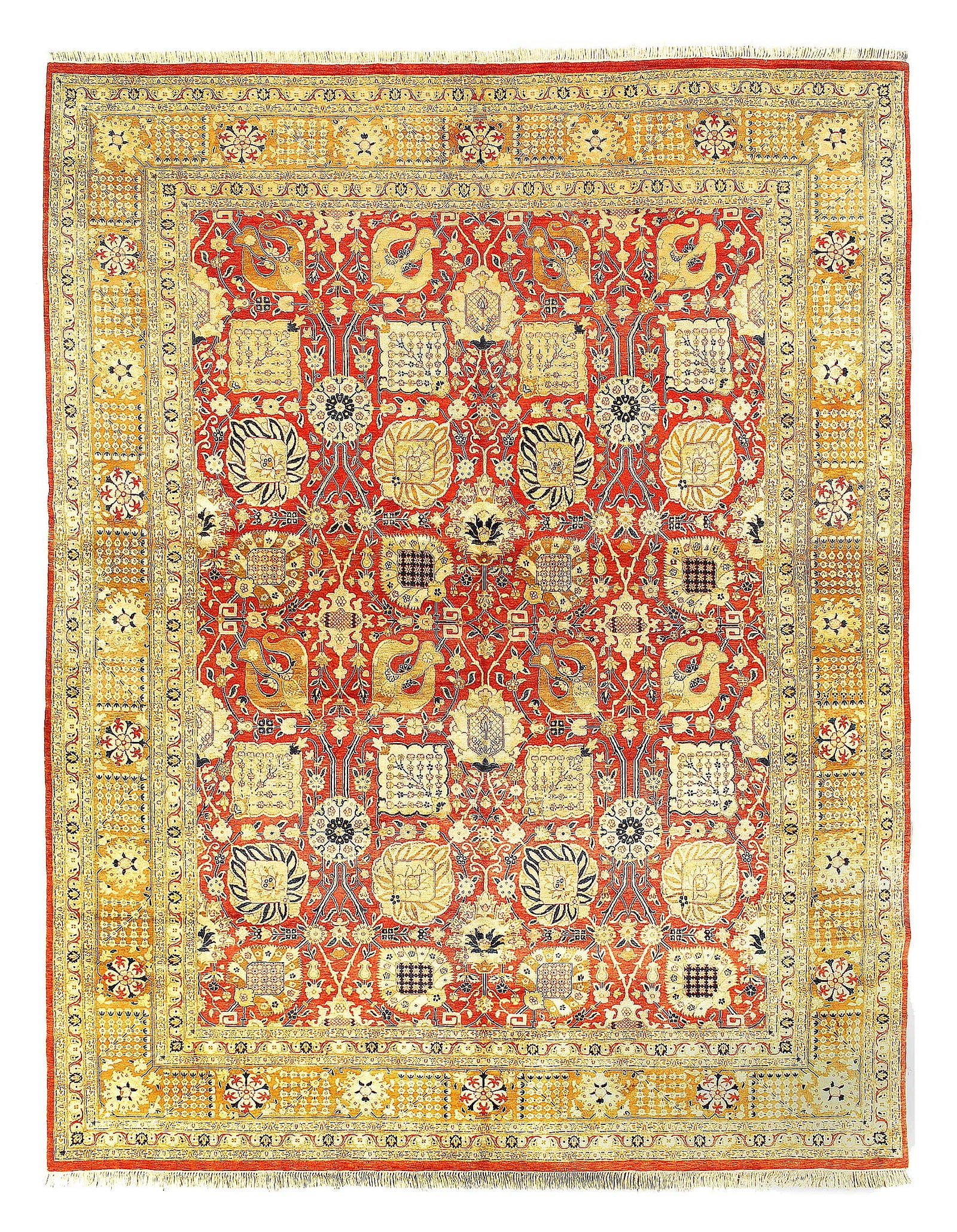 Rust color Fine hand Knotted Pak Persian 11'11'' X 15'5'': Rust color Fine hand Knotted Pak Persian 11'11'' X 15'5'' - , Tabriz, Hand-Knotted, Lamb's Wool, 300 -D12082- 862.This item is part of our fine auction collection which includes many fine home accesso