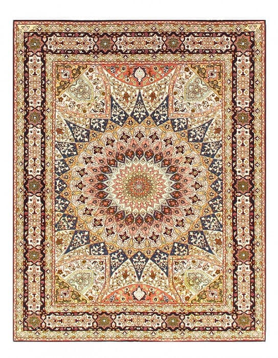 Fine Hand knotted Silk & wool Tabriz 5'2'' X 6'7'': Fine Hand knotted Silk & wool Tabriz 5'2'' X 6'7'' - New, Tabriz, Hand-Knotted, Wool & Silk, 300 -D10747- 862.This item is part of our fine auction collection which includes many fine home