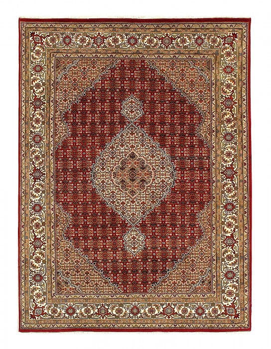 Genuine Tabriz Fish Design Silk & Wool Pile Rug 5'8'X 7'8": Genuine Tabriz Fish Design Silk & Wool Pile Rug 5'8'X 7'8" - NEW, Tabriz, Hand-Knotted, Wool & Silk, 300 -D14991- 862.This item is part of our fine auction collection which includes many fine home acc