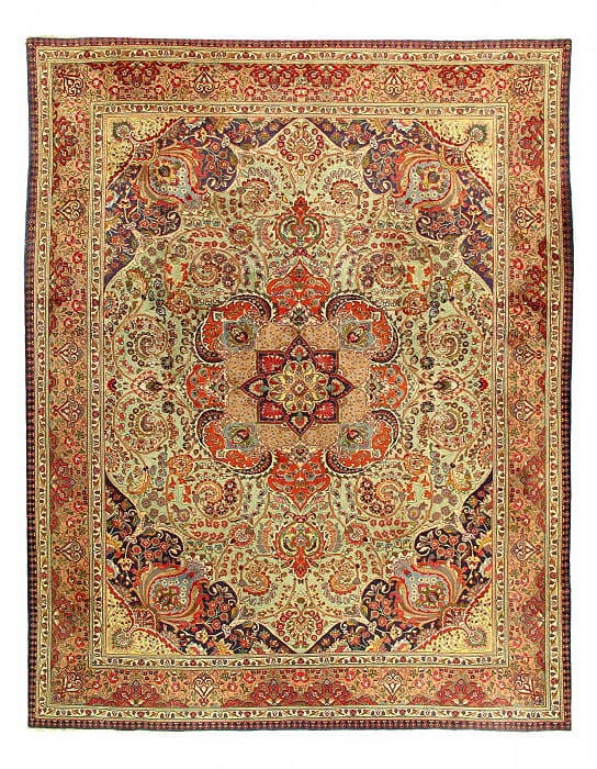 Fine Hand Knotted Persian Vintage Tabriz rug 10'1'' X 13': Fine Hand Knotted Persian Vintage Tabriz rug 10'1'' X 13' - 1980, Tabriz, Hand-Knotted, Lamb's Wool, 300 -D14339- 862.This item is part of our fine auction collection which includes many fine home