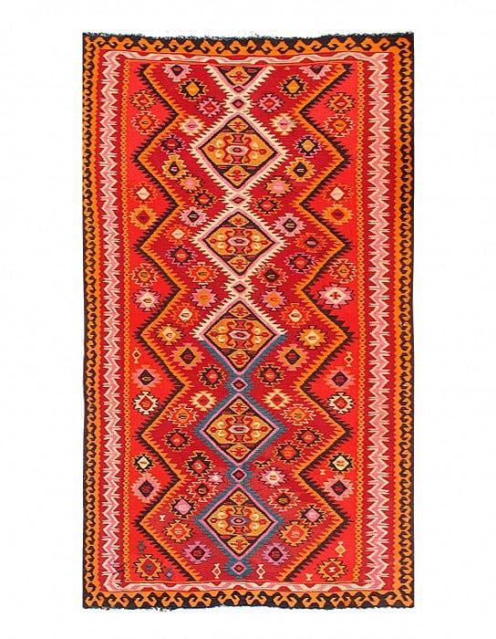 Antique Persian Shiraz Kilim Rug - 5' x 9': Antique Persian Shiraz Kilim Rug - 5' x 9' - Circa 1960, Shiraz, Hand-Knotted, Flat Weave, 300 -14410- 862.This item is part of our fine auction collection which includes many fine home accessories in