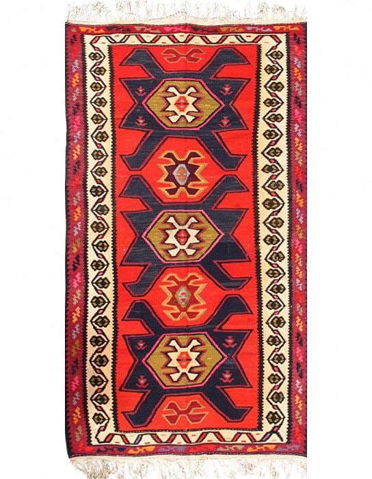 Antique Persian Shiraz Kilim Rug - 5'1" x 9'9": Antique Persian Shiraz Kilim Rug - 5'1" x 9'9" - Circa 1920, Shiraz, Hand-Knotted, Flat Weave, 300 -52215- 862.This item is part of our fine auction collection which includes many fine home accessorie