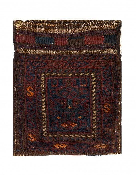 Vintage Persian Hand Knotted Shiraz saddle bag 1'6'' X 1'11: Vintage Persian Hand Knotted Shiraz saddle bag 1'6'' X 1'11 - Circa 1950, Shiraz, Hand-Knotted, Lamb's Wool, 300 -50796- 862.This item is part of our fine auction collection which includes many fine h
