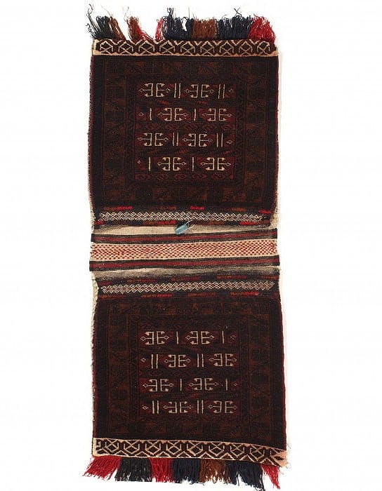 Vintage Persian Hand Knotted Shiraz saddle bag 2' X 4': Vintage Persian Hand Knotted Shiraz saddle bag 2' X 4' - Circa 1950, Shiraz, Hand-Knotted, Lamb's Wool, 300 -54003- 862.This item is part of our fine auction collection which includes many fine home a