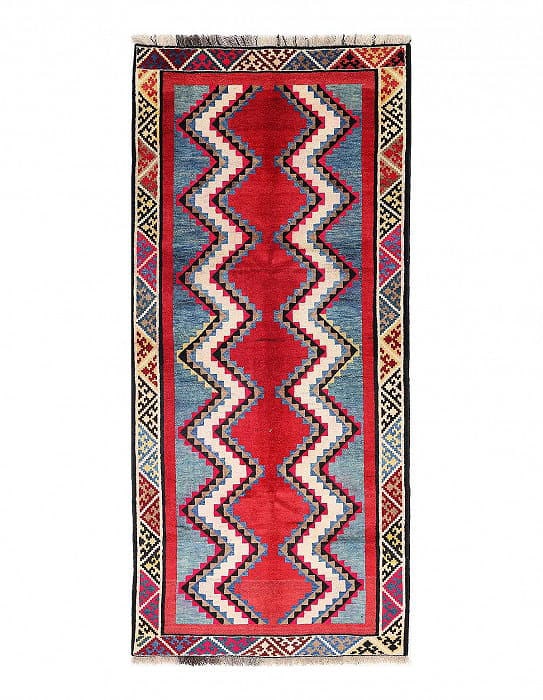 Fine Hand knotted Persian Vintage Shiraz Runner 3'4'' X 7'9'': Fine Hand knotted Persian Vintage Shiraz Runner 3'4'' X 7'9'' - 1980, Shiraz, Hand-Knotted, Lamb's Wool, 300 -D13867- 862.This item is part of our fine auction collection which includes many fine home