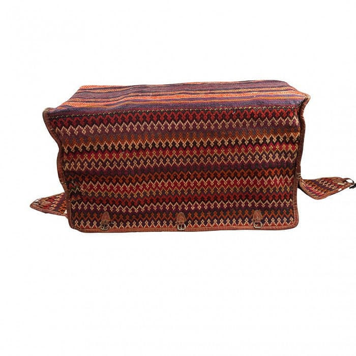 Antique Persian Mafrash Cargo Bag 2' X 4': Antique Persian Mafrash Cargo Bag 2' X 4' - 1900, Shiraz, Hand-Knotted, Wool, 300 -D00813- 862.This item is part of our fine auction collection which includes many fine home accessories including anti