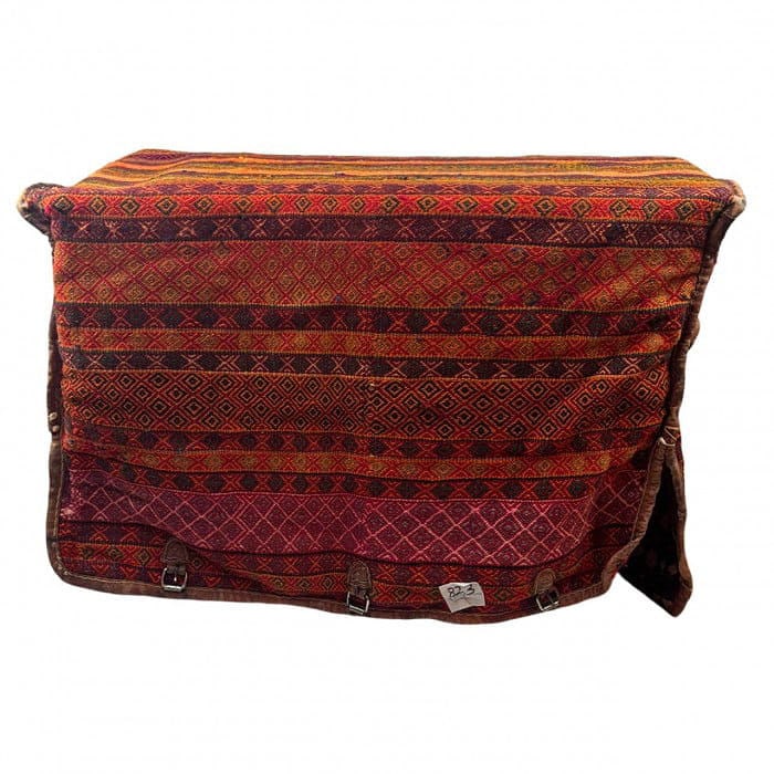 Antique Persian Mafrash Cargo Bag 2' X 3'8'': Antique Persian Mafrash Cargo Bag 2' X 3'8'' - 1900, Shiraz, Hand-Knotted, Wool, 300 -D00823- 862.This item is part of our fine auction collection which includes many fine home accessories including a