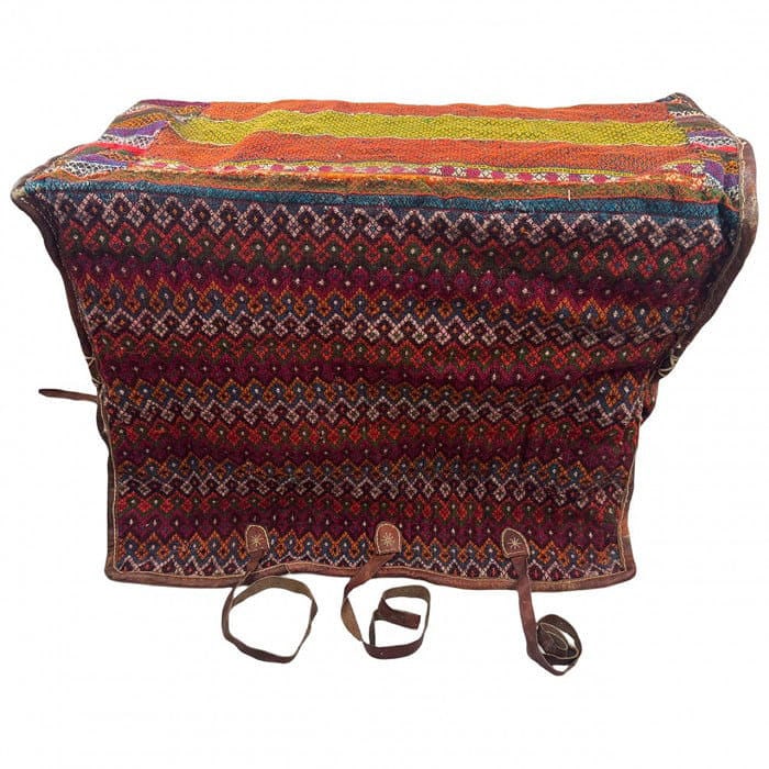 Antique Persian Mafrash Cargo Bag 1'4'' X 3'6'': Antique Persian Mafrash Cargo Bag 1'4'' X 3'6'' - 1900, Shiraz, Hand-Knotted, Wool, 300 -D00832- 862.This item is part of our fine auction collection which includes many fine home accessories includin