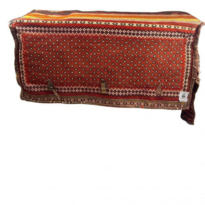 Antique Persian Mafrash Cargo Bag 1'7'' X 3'7'': Antique Persian Mafrash Cargo Bag 1'7'' X 3'7'' - 1900, Shiraz, Hand-Knotted, Wool, 300 -D01309- 862.This item is part of our fine auction collection which includes many fine home accessories includin