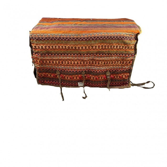Antique Persian shiraz Mafrash Cargo Bag 1'8'' X 3'5'': Antique Persian shiraz Mafrash Cargo Bag 1'8'' X 3'5'' - 1900, Shiraz, Hand-Knotted, Wool, 300 -D01320- 862.This item is part of our fine auction collection which includes many fine home accessories i