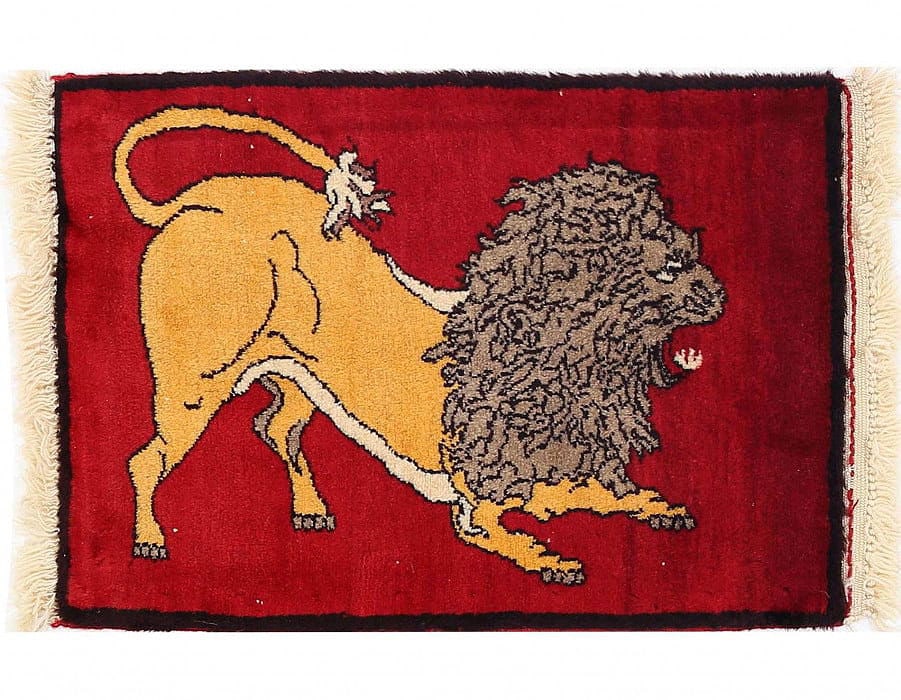 Animal Pictorial lion Hand Knotted 1'9"X 2'6": Animal Pictorial lion Hand Knotted 1'9"X 2'6" - NEW, Shiraz, Hand-Knotted, Lamb's Wool, 300 -D13741- 862.This item is part of our fine auction collection which includes many fine home accessories incl
