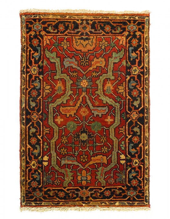 Rust Fine Hand Knotted Persian serapi Design Rug 2'x 3' (1 of 3)