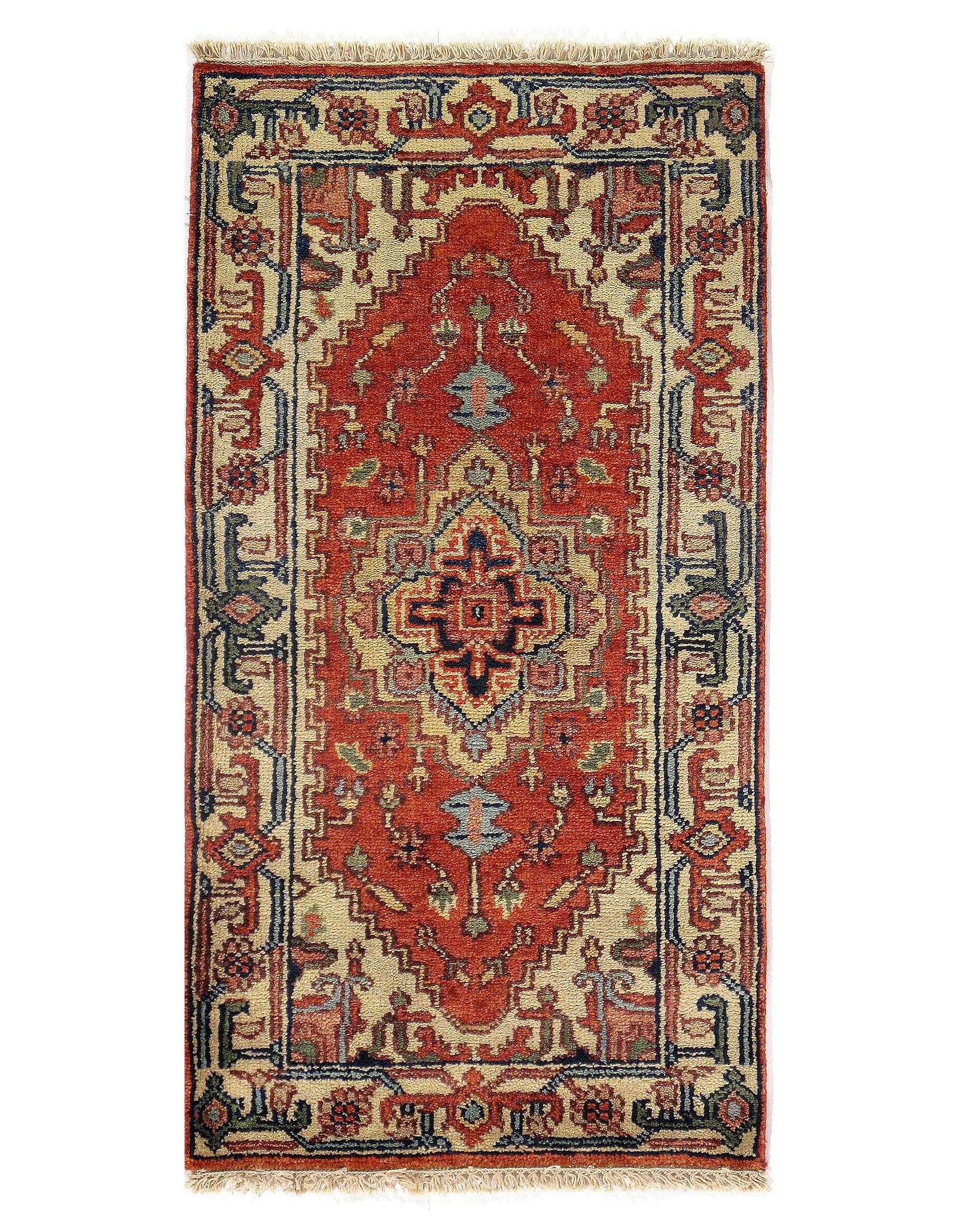 Fine Hand Knotted Persian serapi design 2'1"x 4'1": Fine Hand Knotted Persian serapi design 2'1"x 4'1" - New, Serapi, Hand-Knotted, Lamb's Wool, 300 -D08946- 862.This item is part of our fine auction collection which includes many fine home accessories