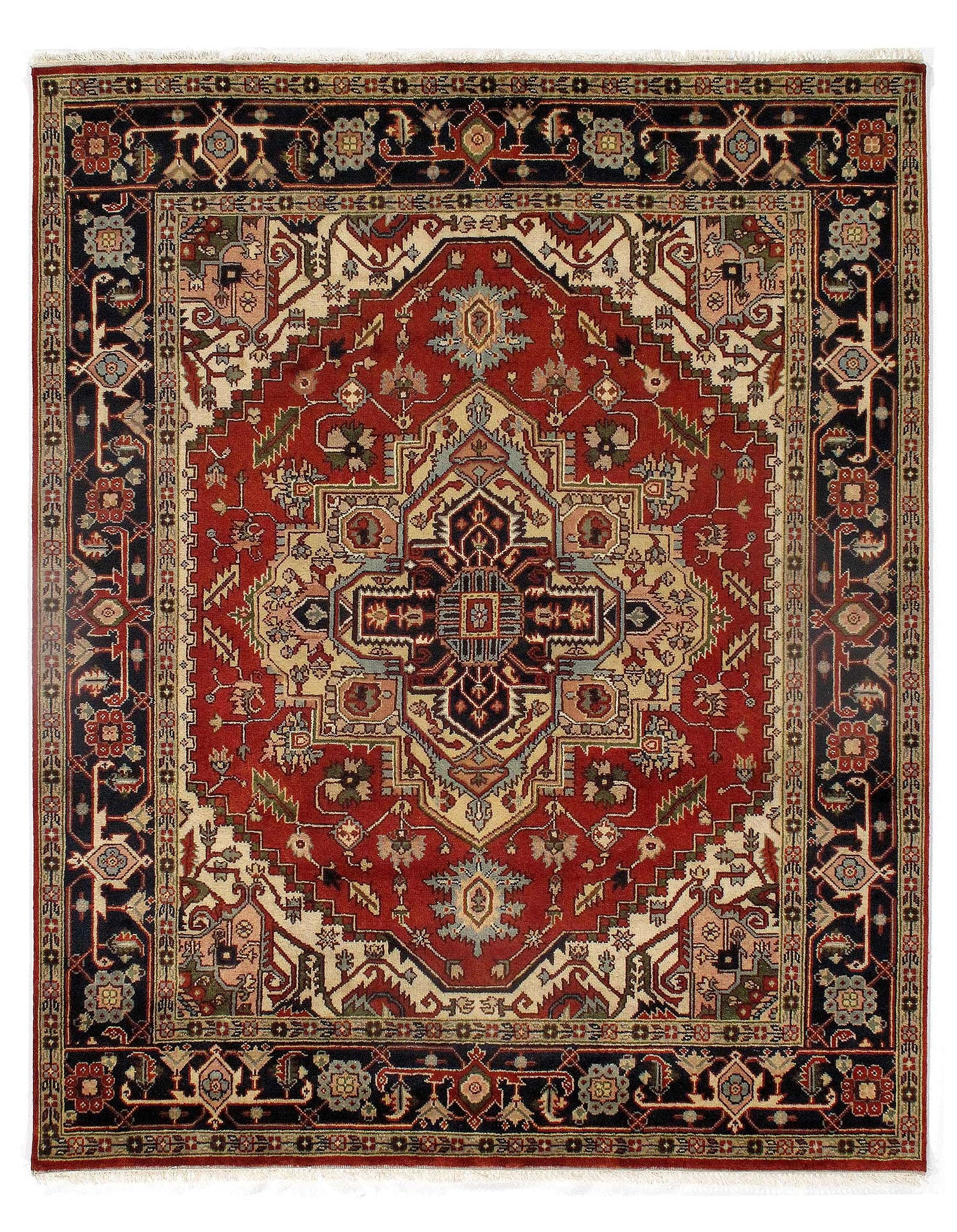 Fine Hand Knotted Persian serapi design 8'2'' X 9'11'': Fine Hand Knotted Persian serapi design 8'2'' X 9'11'' - New, Serapi, Hand-Knotted, Lamb's Wool, 300 -D09032- 862.This item is part of our fine auction collection which includes many fine home accesso