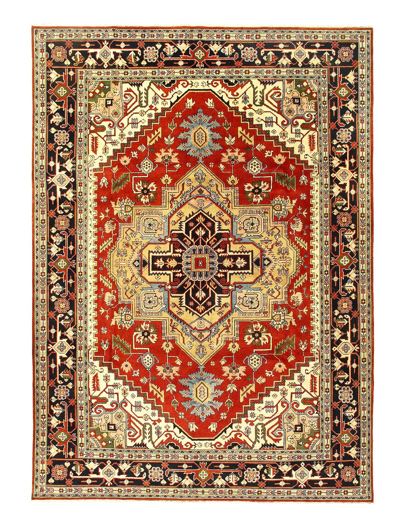 Rust Hand Knotted Serapi 9'8'' X 13'11'': Rust Hand Knotted Serapi 9'8'' X 13'11'' - New, Serapi, Hand-Knotted, Lamb's Wool, 300 -D09048- 862.This item is part of our fine auction collection which includes many fine home accessories including