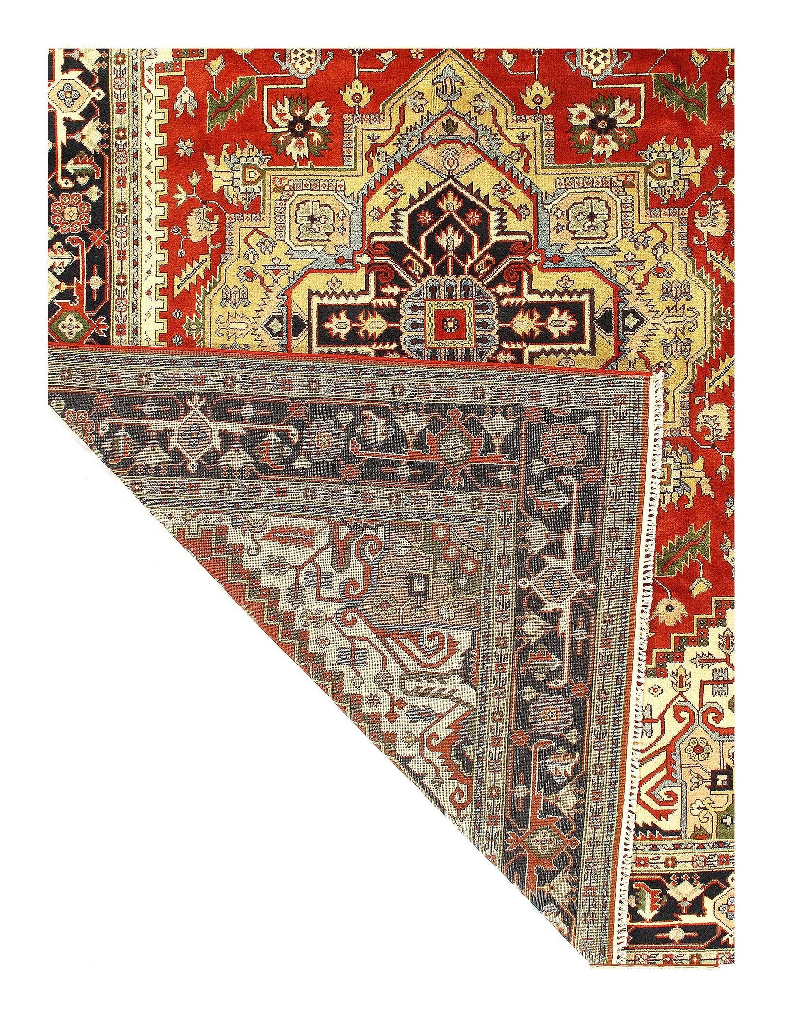 Rust Hand Knotted Serapi 9'8'' X 13'11'' - 3
