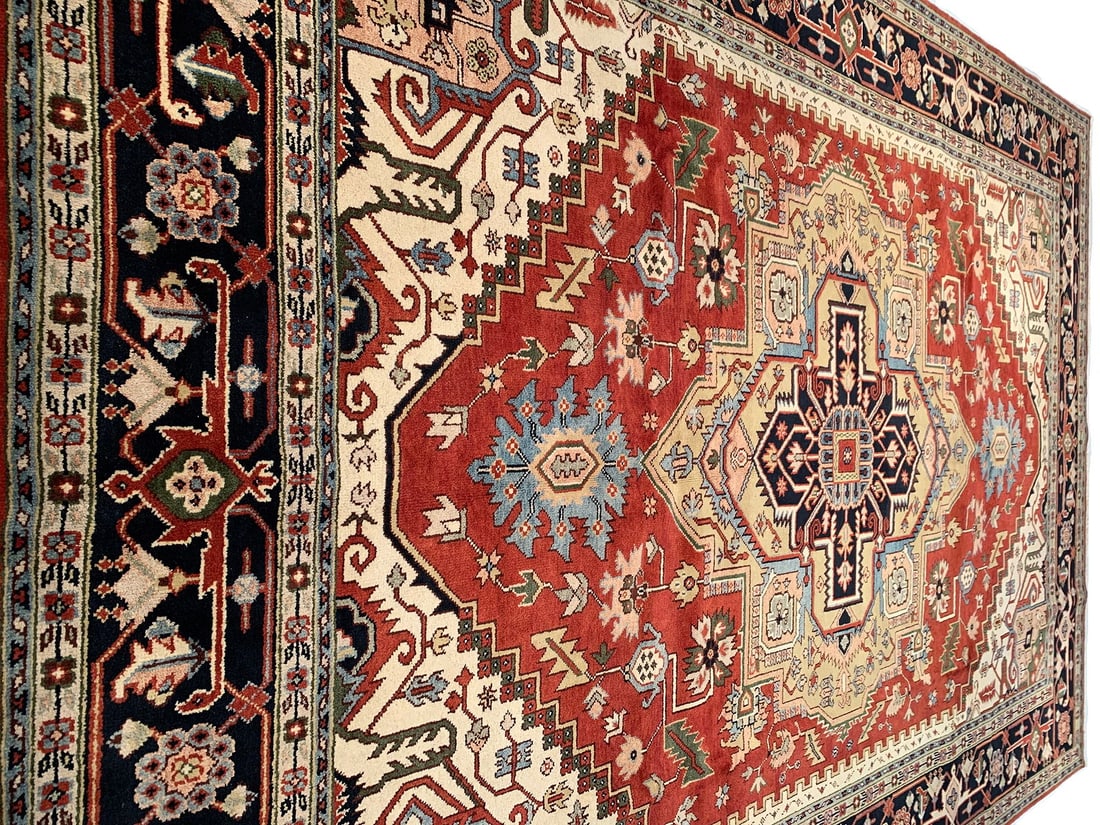 Rust Hand Knotted Serapi 9'8'' X 13'11'' - 4
