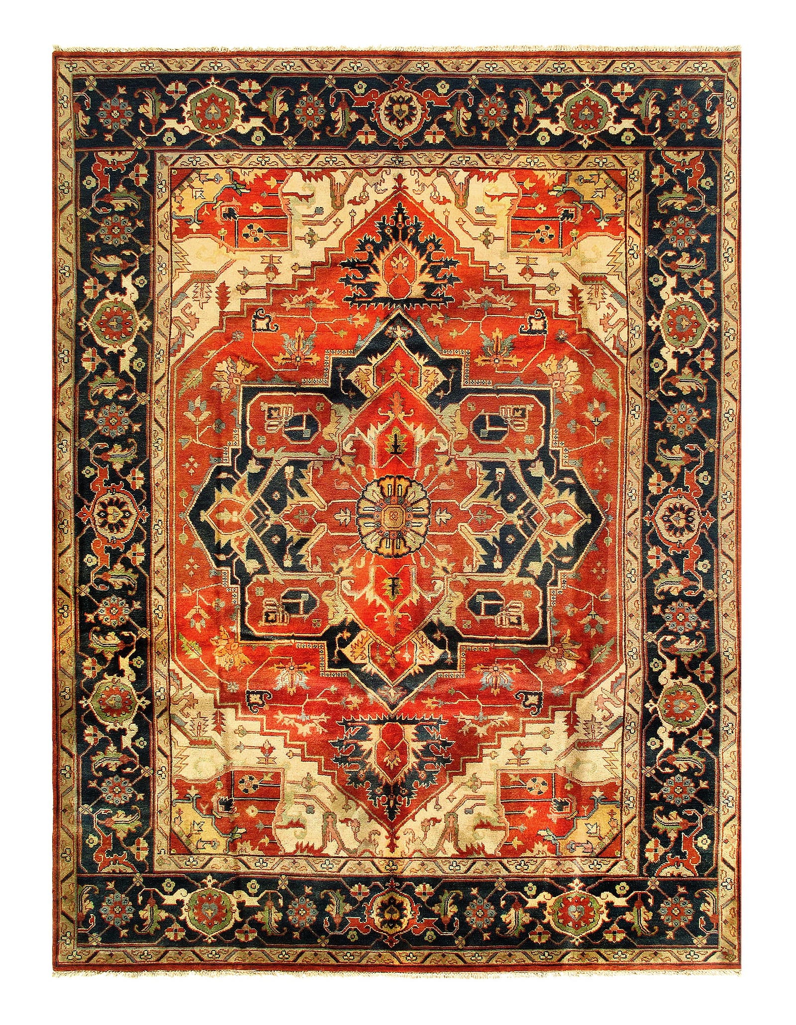 Fine Hand Knotted Persain serapi design 9' X 12'2'': Fine Hand Knotted Persain serapi design 9' X 12'2'' - New, Serapi, Hand-Knotted, Lamb's Wool, 300 -D10109- 862.This item is part of our fine auction collection which includes many fine home accessorie