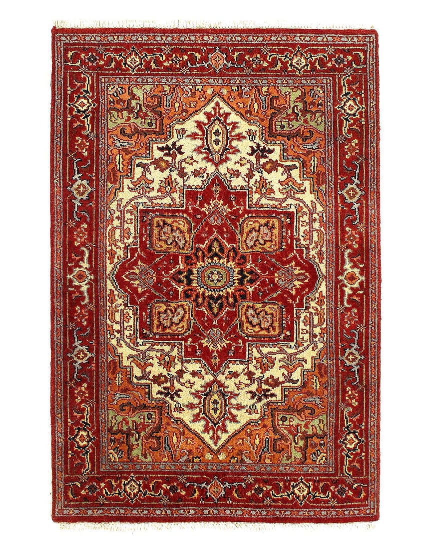 Fine Hand Knotted Persian serapi design 4' X 6': Fine Hand Knotted Persian serapi design 4' X 6' - New, Serapi, Hand-Knotted, Lamb's Wool, 300 -D11175- 862.This item is part of our fine auction collection which includes many fine home accessories in