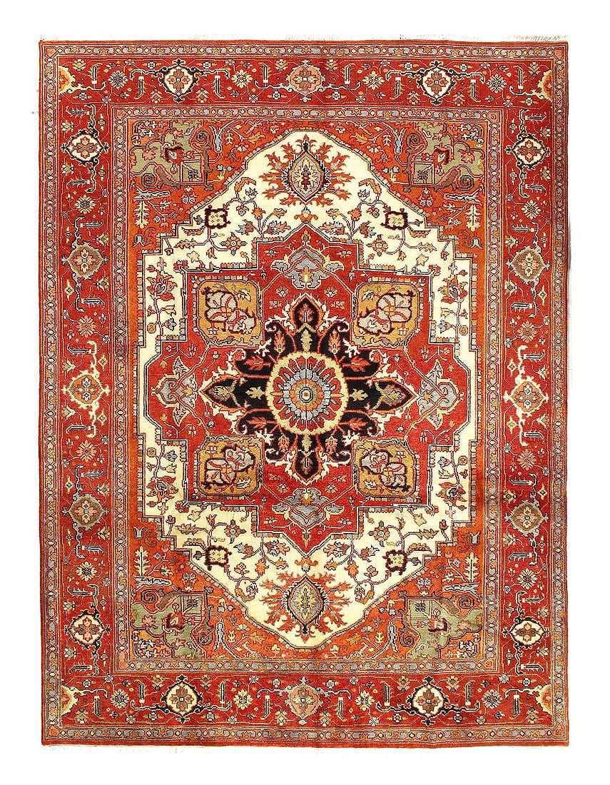 Fine Hand Knotted Persian serapi design 8'11 X 11'11'': Fine Hand Knotted Persian serapi design 8'11 X 11'11'' - New, Serapi, Hand-Knotted, Lamb's Wool, 300 -D11114- 862.This item is part of our fine auction collection which includes many fine home accesso