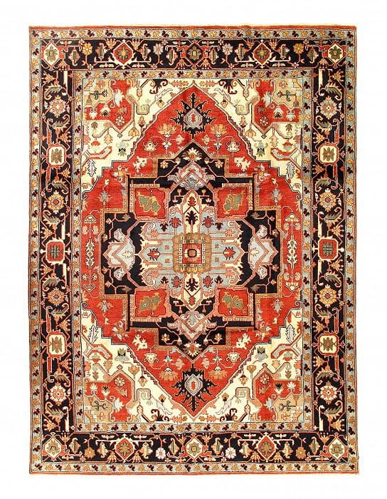 Rust Persian serapi design 9' X 12': Rust Persian serapi design 9' X 12' - New, Serapi, Hand-Knotted, Lamb's Wool, 300 -D04790- 862.This item is part of our fine auction collection which includes many fine home accessories including anti