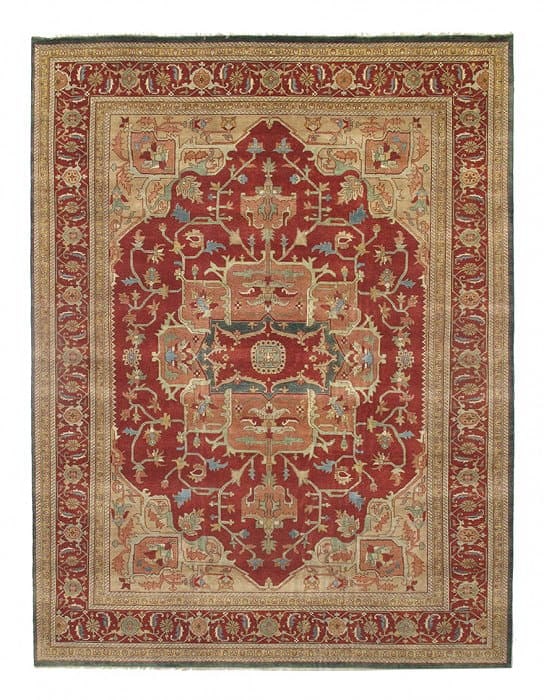 Rust Persain Serapi design rug 11'4'' X 15'2'': Rust Persain Serapi design rug 11'4'' X 15'2'' - New, Serapi, Hand-Knotted, Lamb's Wool, 300 -D10165- 862.This item is part of our fine auction collection which includes many fine home accessories