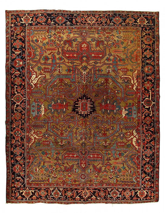 Persian Fine hand knotted Antique Serapi 10'2'' X 11'11'': Persian Fine hand knotted Antique Serapi 10'2'' X 11'11'' - 1890, Serapi, Hand-Knotted, Lamb's Wool, 300 -D14535- 862.This item is part of our fine auction collection which includes many fine home acc