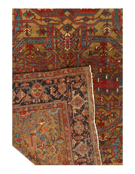 Persian Fine hand knotted Antique Serapi 10'2'' X 11'11'' - 4