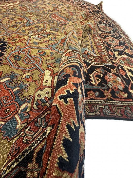 Persian Fine hand knotted Antique Serapi 10'2'' X 11'11'' - 9