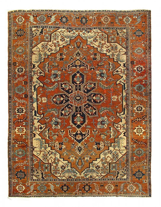 Rust Persian Antique Serapi 10' X 13': Rust Persian Antique Serapi 10' X 13' - CIRCA 1880, Serapi, Hand-Knotted, Lamb's Wool, 300 -D12541- 862.This item is part of our fine auction collection which includes many fine home accessories inclu