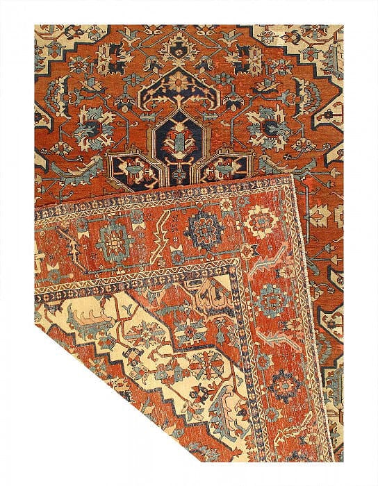Rust Persian Antique Serapi 10' X 13' - 3