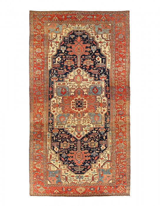 Persian Hand Knotted Antique Serapi 11'7'' X 22'': Persian Hand Knotted Antique Serapi 11'7'' X 22'' - circa 1880, Serapi, Hand-Knotted, Lamb's Wool, 300 -D10794- 862.This item is part of our fine auction collection which includes many fine home acces