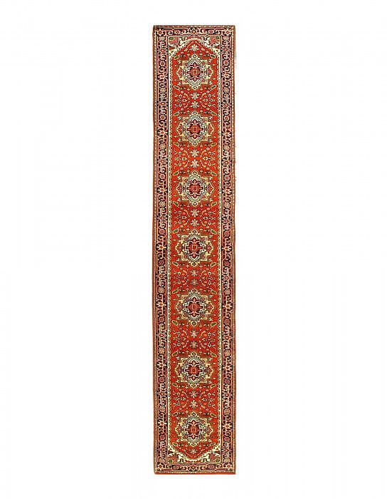 Fine Hand Knotted Serapi Runner 2'6'' X 15'6'': Fine Hand Knotted Serapi Runner 2'6'' X 15'6'' - New, Serapi, Hand-Knotted, Lamb's Wool, 300 -D13077- 862.This item is part of our fine auction collection which includes many fine home accessories inc