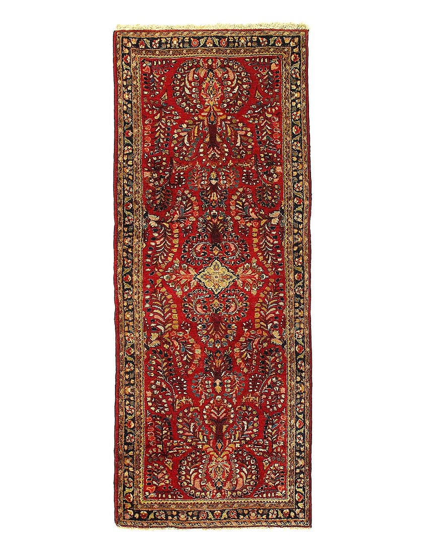 Persian Hand Knotted Antique sarouk 2'5'' X 6'3'': Persian Hand Knotted Antique sarouk 2'5'' X 6'3'' - Circa 1920, Sarouk, Hand-Knotted, Lamb's Wool, 300 -D12240- 862.This item is part of our fine auction collection which includes many fine home acces