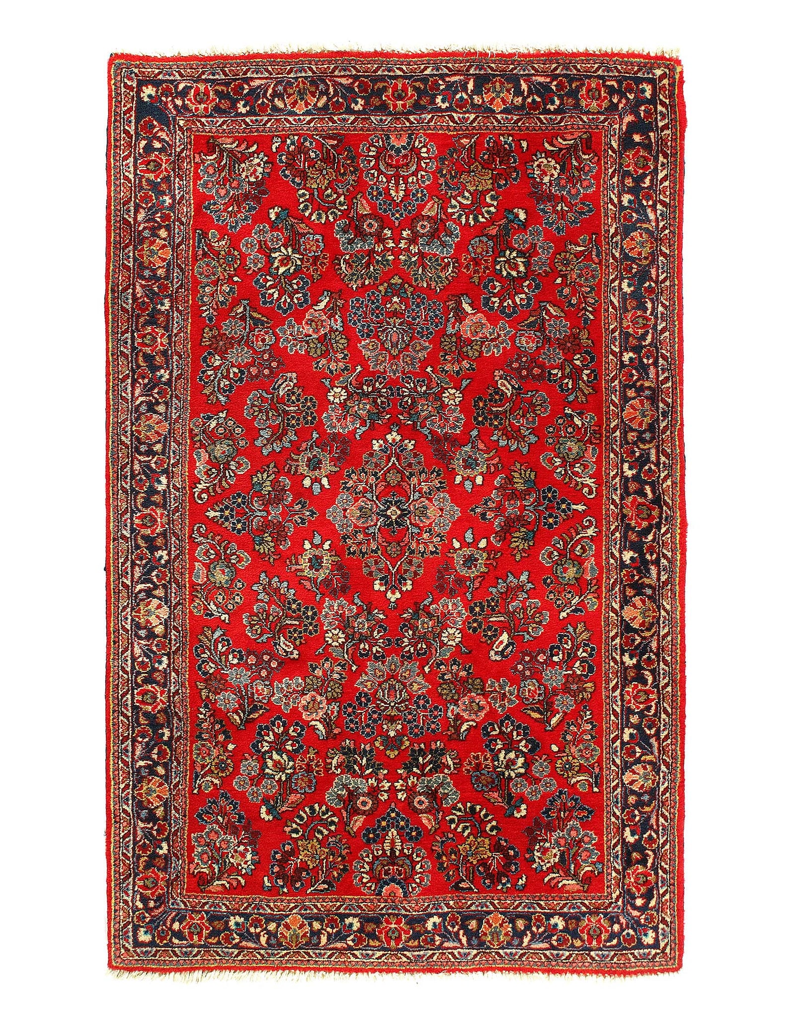 Fine Hand Knotted Persian Antique Sarouk 4'3'' X 6'7'': Fine Hand Knotted Persian Antique Sarouk 4'3'' X 6'7'' - Circa 1900, Sarouk, Hand-Knotted, Lamb's Wool, 300 -D11670- 862.This item is part of our fine auction collection which includes many fine home 