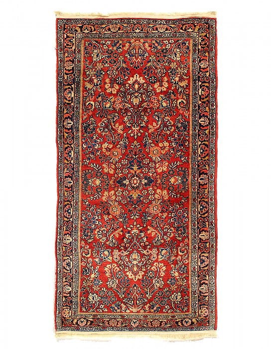 Persian Rust Antique Sarouk 2'6"X 5': Persian Rust Antique Sarouk 2'6"X 5' - CIRCA 1920, Sarouk, Hand-Knotted, Lamb's Wool, 300 -D15080- 862.This item is part of our fine auction collection which includes many fine home accessories includ
