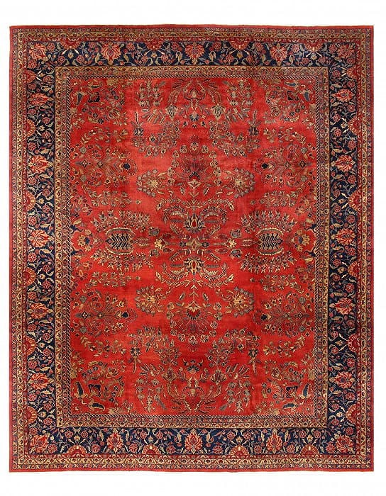 Rust Fine Hand-Knotted Sarouk Design12' X 15': Rust Fine Hand-Knotted Sarouk Design12' X 15' - New, Sarouk, Hand-Knotted, Lamb's Wool, 300 -D04342- 862.This item is part of our fine auction collection which includes many fine home accessories incl