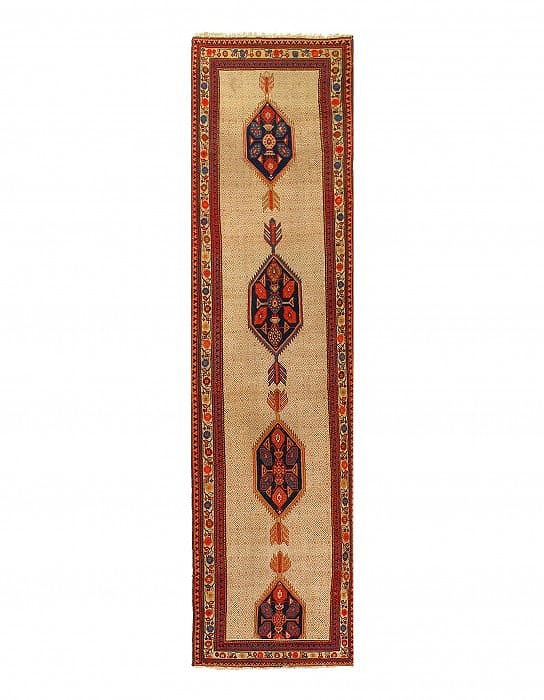 Ivory Fine Hand Knotted antique serab runner 3'4'' X 14': Ivory Fine Hand Knotted antique serab runner 3'4'' X 14' - circa 1900, Sarab, Hand-Knotted, Lamb's Wool, 300 -36918- 862.This item is part of our fine auction collection which includes many fine home 
