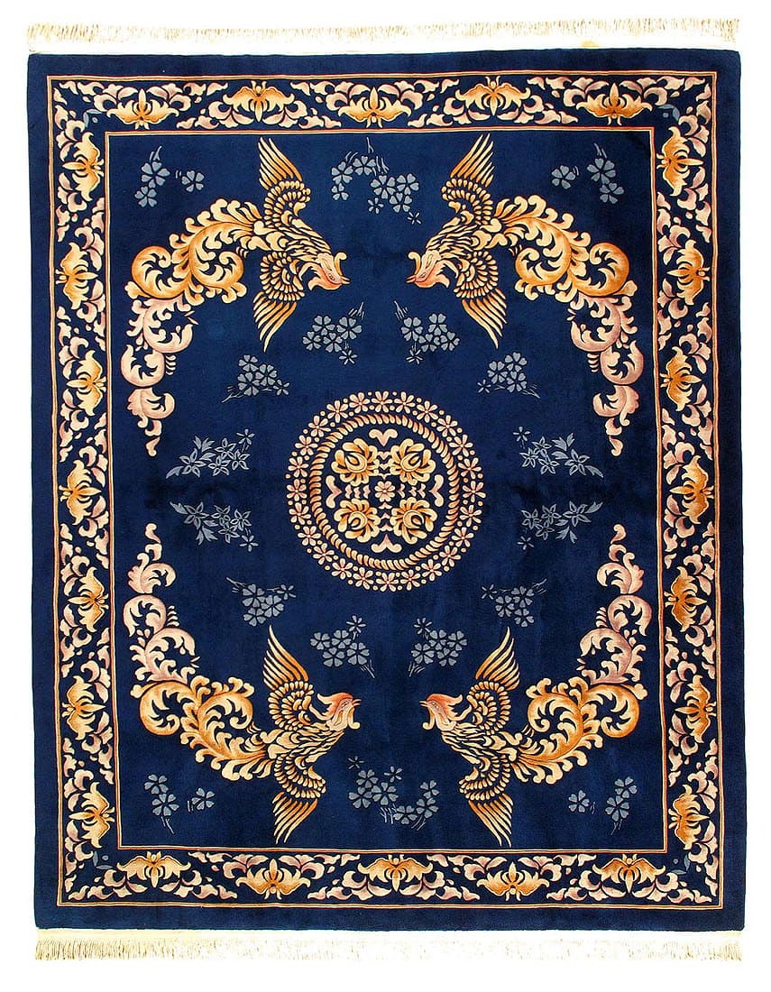 Fine Hand Knotted Vintage chinese peking rug 7'11'' X 10'3'': Fine Hand Knotted Vintage chinese peking rug 7'11'' X 10'3'' - 1970, Peking, Hand-Knotted, Lamb's Wool, 300 -D12249- 862.This item is part of our fine auction collection which includes many fine home 
