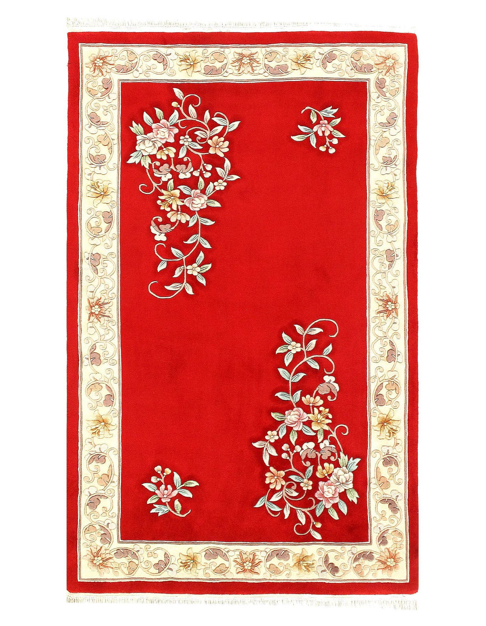 Red Color Vintage Chinese Peking Rug 4'11'' X 8'1'': Red Color Vintage Chinese Peking Rug 4'11'' X 8'1'' - 1980, Peking, Hand-Knotted, Lamb's Wool, 300 -D11483- 862.This item is part of our fine auction collection which includes many fine home accessori