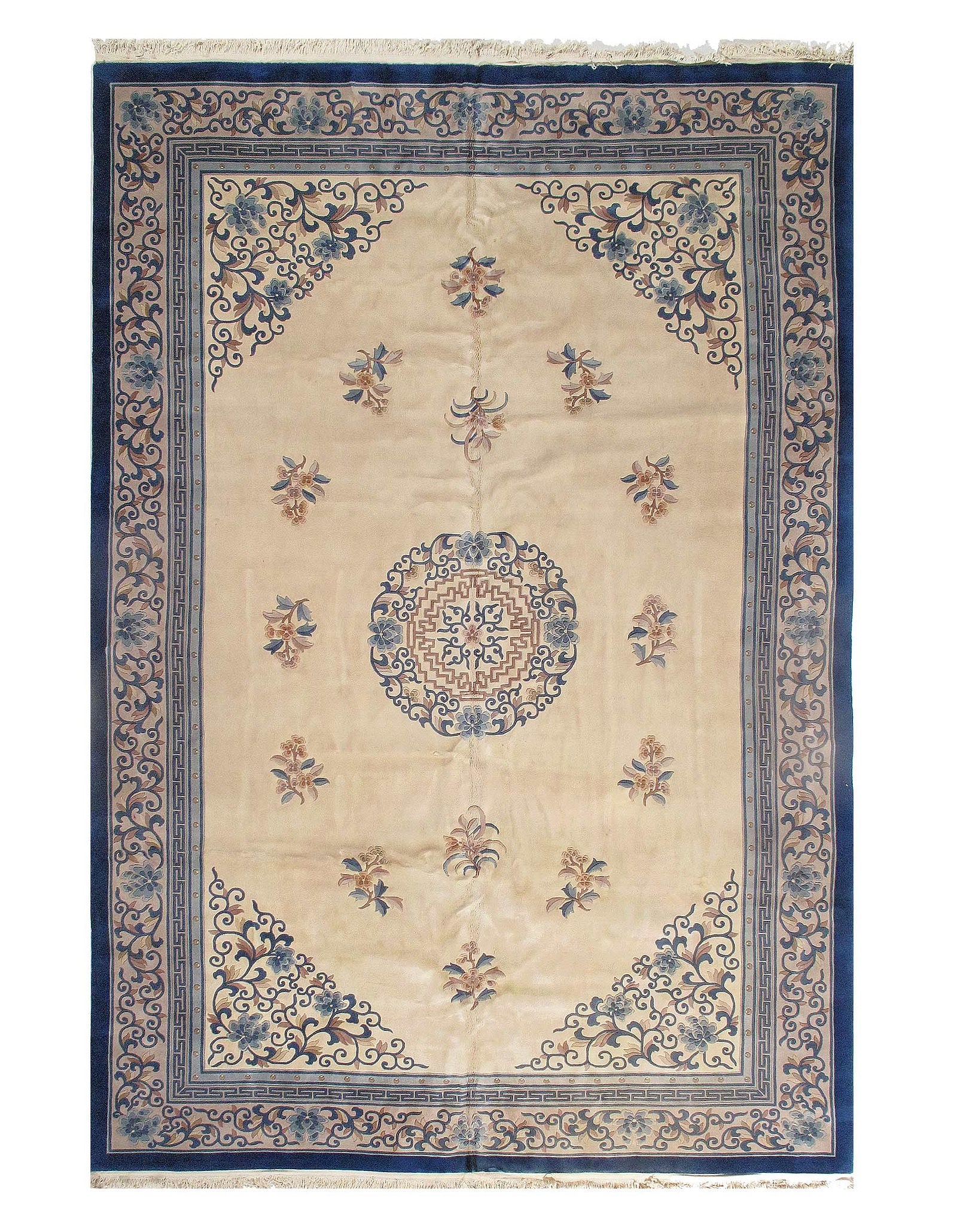 Ivory Fine Hand Knotted Chinese Peking 12' X 17'11'': Ivory Fine Hand Knotted Chinese Peking 12' X 17'11'' - Circa 1960, Peking, Hand-Knotted, Lamb's Wool, 300 -D10835- 862.This item is part of our fine auction collection which includes many fine home ac