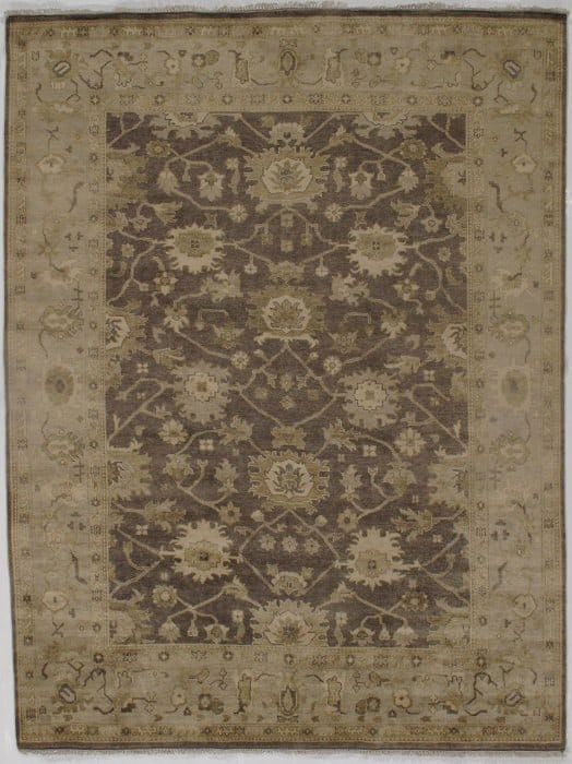 Light Brown Fine Oushak 9' X 12': Light Brown Fine Oushak 9' X 12' - New, Oushak, Hand-Knotted, Lamb's Wool, 300 -D09021- 862.This item is part of our fine auction collection which includes many fine home accessories including antique